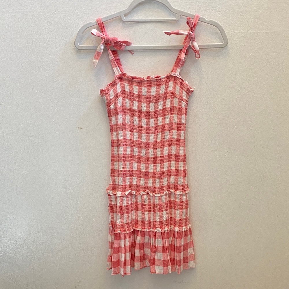 Sincerely Jules Pink Gingham Smocked Mini  Dress